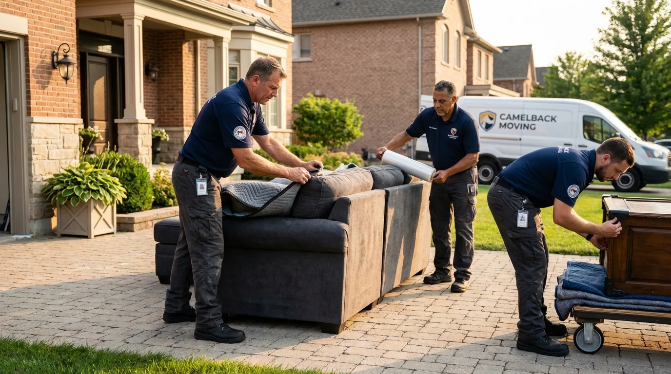Large estate moving crew wrapping furniture in Bradner, OH